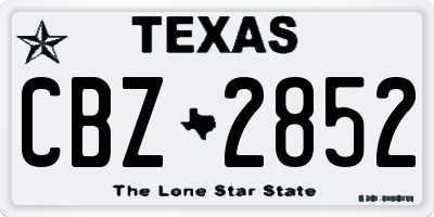 TX license plate CBZ2852