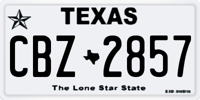 TX license plate CBZ2857