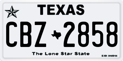 TX license plate CBZ2858