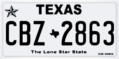 TX license plate CBZ2863