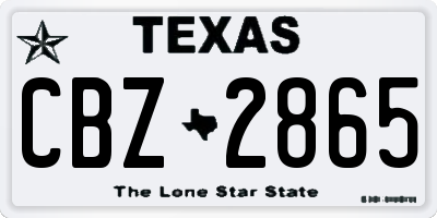 TX license plate CBZ2865