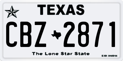 TX license plate CBZ2871