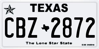TX license plate CBZ2872