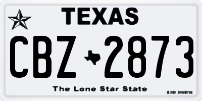 TX license plate CBZ2873