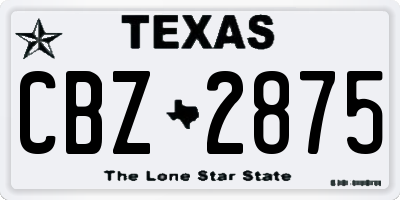 TX license plate CBZ2875