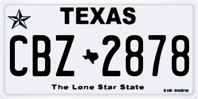 TX license plate CBZ2878