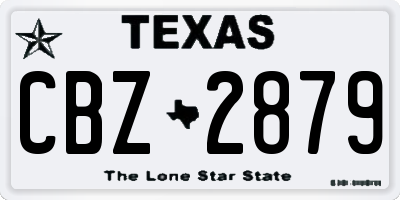 TX license plate CBZ2879