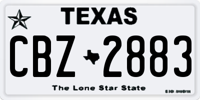TX license plate CBZ2883