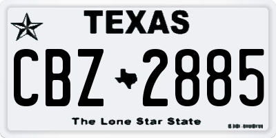 TX license plate CBZ2885