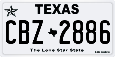 TX license plate CBZ2886