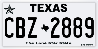 TX license plate CBZ2889