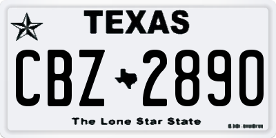 TX license plate CBZ2890