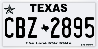 TX license plate CBZ2895