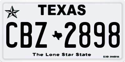 TX license plate CBZ2898
