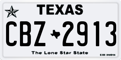 TX license plate CBZ2913