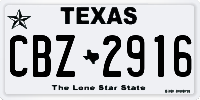TX license plate CBZ2916
