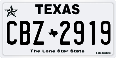 TX license plate CBZ2919