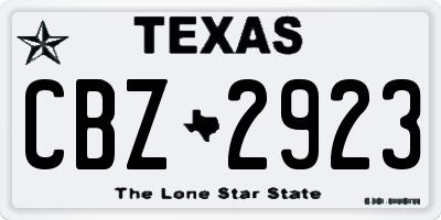 TX license plate CBZ2923