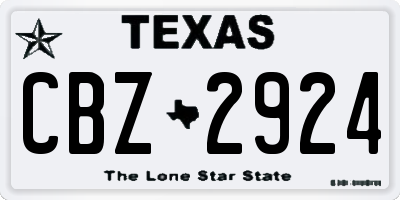 TX license plate CBZ2924