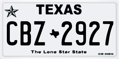 TX license plate CBZ2927