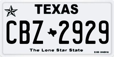 TX license plate CBZ2929