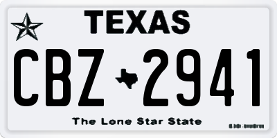 TX license plate CBZ2941