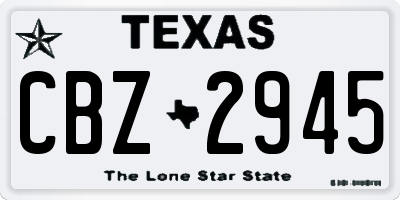 TX license plate CBZ2945