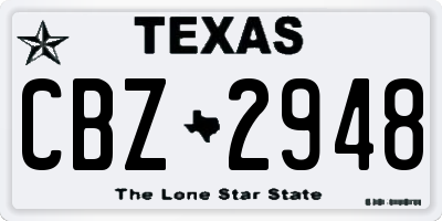 TX license plate CBZ2948