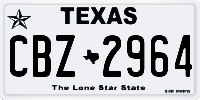 TX license plate CBZ2964