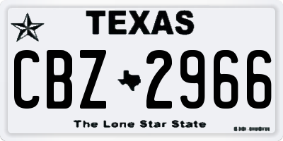 TX license plate CBZ2966