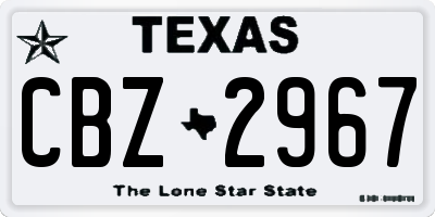 TX license plate CBZ2967