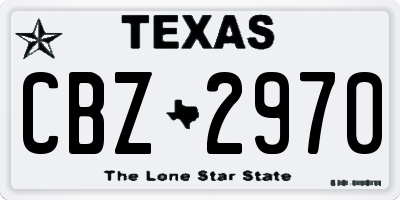 TX license plate CBZ2970