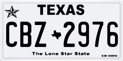 TX license plate CBZ2976