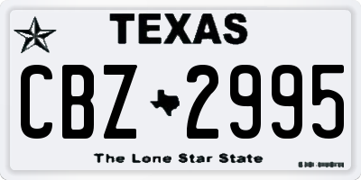 TX license plate CBZ2995