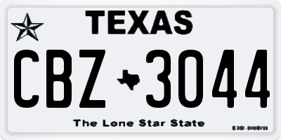 TX license plate CBZ3044