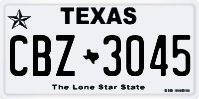 TX license plate CBZ3045