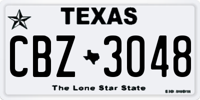 TX license plate CBZ3048