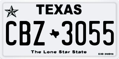 TX license plate CBZ3055
