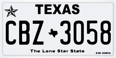 TX license plate CBZ3058