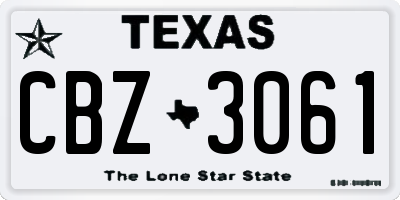 TX license plate CBZ3061