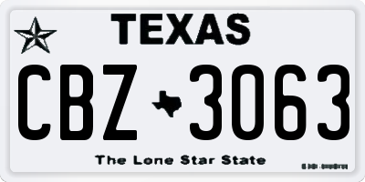 TX license plate CBZ3063