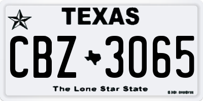 TX license plate CBZ3065