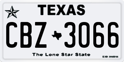 TX license plate CBZ3066