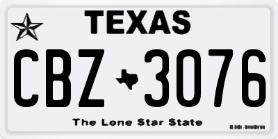 TX license plate CBZ3076