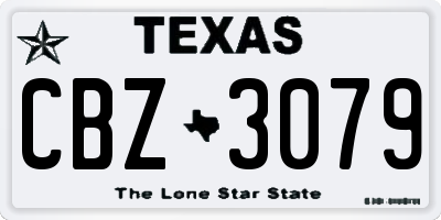 TX license plate CBZ3079