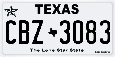 TX license plate CBZ3083