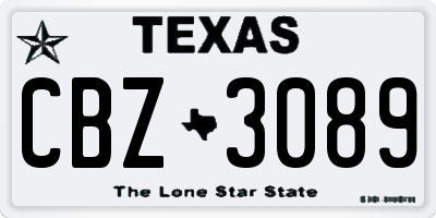 TX license plate CBZ3089