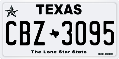 TX license plate CBZ3095