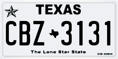 TX license plate CBZ3131
