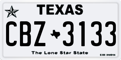 TX license plate CBZ3133